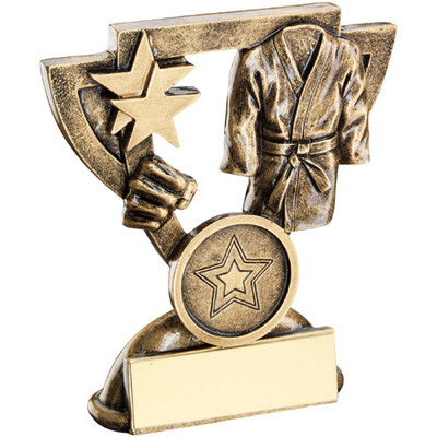 Cup Star Martial Arts Trophy available in 2 budget sizes and includes FREE personalised engraving at 1st Place 4 Trophies