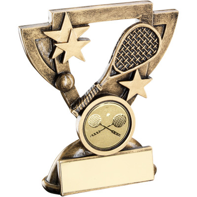 Squash racket and ball Award in a cup shaped frame. FREE engraving.