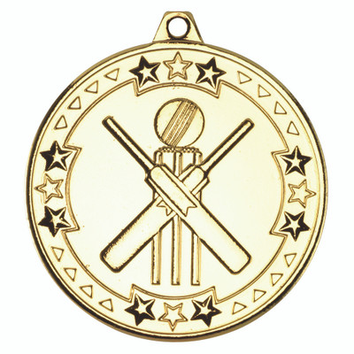 50mm Gold Cricket Medal Awards