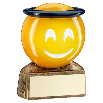 Smiley face Halo Emoji Award Trophy at a budget price from 1st Place 4 Trophies