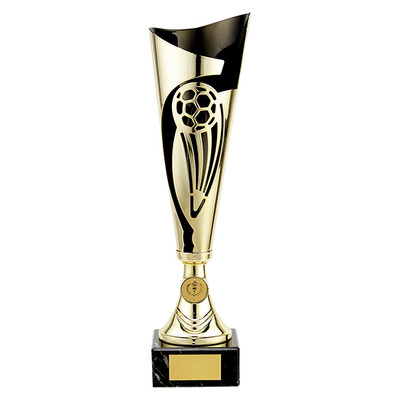 Champions gold and black laser football cup with FREE engraving tr19609