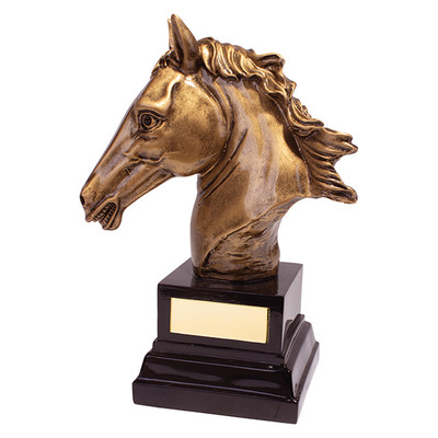 Belmont Deluxe detailed gold 3D horse head equestrian award
