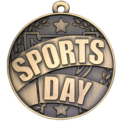 Gold Sports Day Medal 50mm 