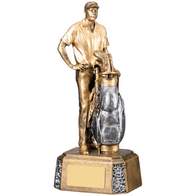 Golfer and Caddy golf trophy