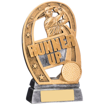 Runner Up gold golf award with FREE engraving