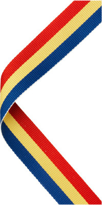 Red, Yellow & Blue Medal Ribbon at 1stPlace4Trophies