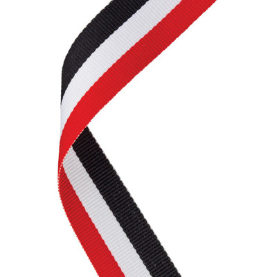 Red, White & Black Medal ribbon at 1stPlace4Trophies