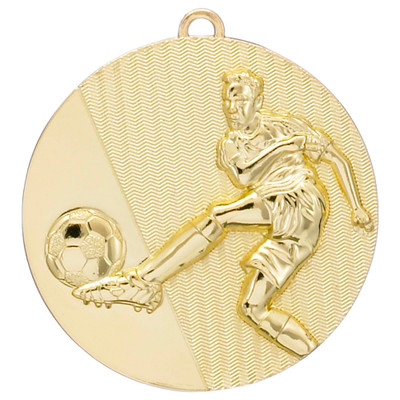50mm Gold Embossed Football Medal