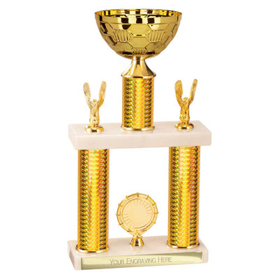 Starlight Champion 2 Tier Gold Column Tower Trophy Cup