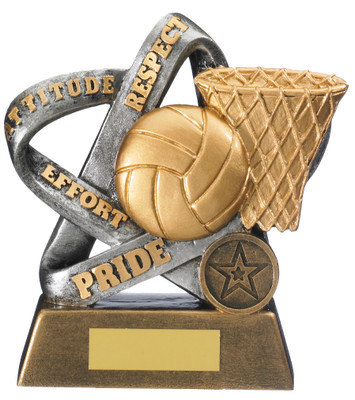 Infinity gold & silver netball respect trophy with FREE engraving