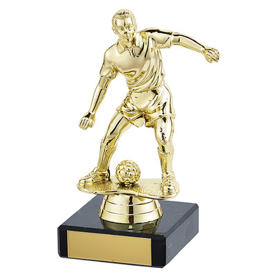 Dominion budget male football player trophy in 3 sizes