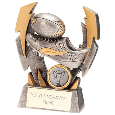 FLASH BOLT Rugby Boot & Ball Rugby Trophy