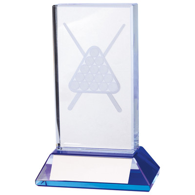 DAVENPORT Glass Pool / Snooker Award With 3D Picture