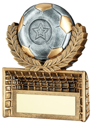 Silver & Gold Mini Football Wreath On Goal Award 