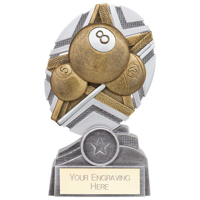 Pool The Stars Plaque Trophy with custom logo and free engraving