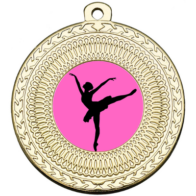 Ballet Dancer Premium Pink Dance Medal 50mm