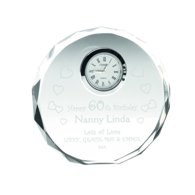 Circular Premium Glass Clock With Custom Logo