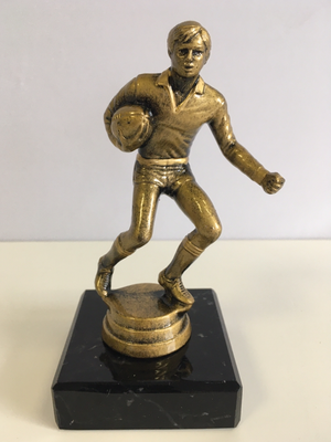 Mini Budget Bronze Rugby Figure Award Front View