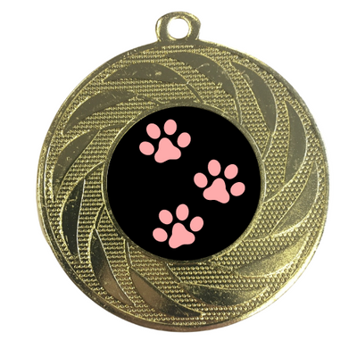 Pet Show Competition Pawprint Premium Medal 
Available in gold, silver or bronze. Height 50mm approximately