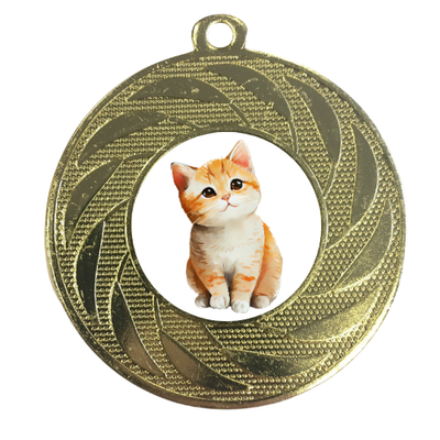 Cute Kitten Medal 50mm Charity Award Pet Show Party Bag Prize 