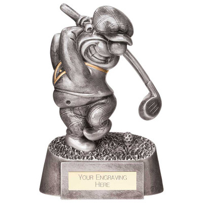 Longest Drive Goof Balls Golf Award Silver Novelty Resin Trophy