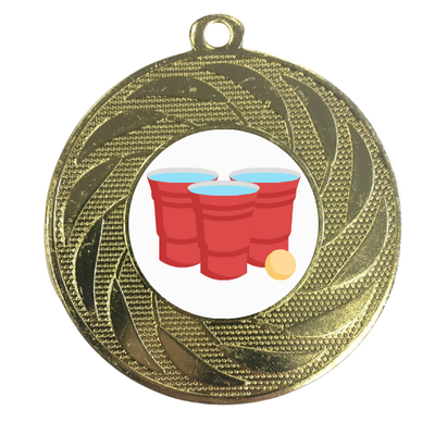 Beer Pong Premium Medal 50mm University Challenge College Frat Party Sorority Spring Break Event 