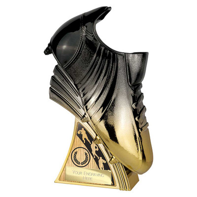 Rugby Boot Award Power Boot Carbon Black & Gold Rugby Union Rugby League Trophy