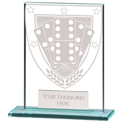 Dominoes Award Glass Championship Trophy WDF 1st Place 4 Trophies