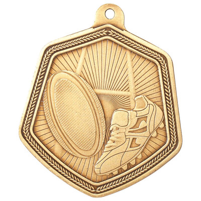 Gold Rugby Medal Falcon Stamped Iron 65mm