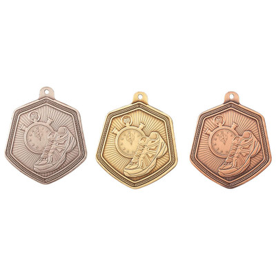 Running Medal Athletics Award in Gold Silver or Bronze Falcon Stamped Iron 65mm Marathon 5K 10K 