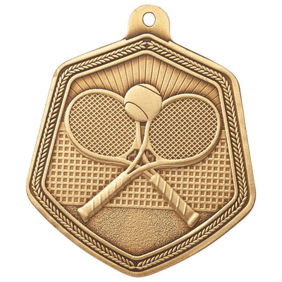 Gold Tennis Medal Falcon Stamped Iron 65mm
