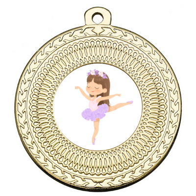 Ballet Dancer Premium Purple Tutu Dance Medal 50mm