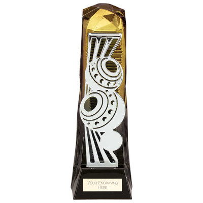 Shard Lawn Bowls Award Gold Black & Silver Trophy 230mm 
