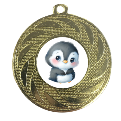 Cute Penguin Medal Award Great Waddle Trail Zoo Personalised Engraving Children's Party Prize 