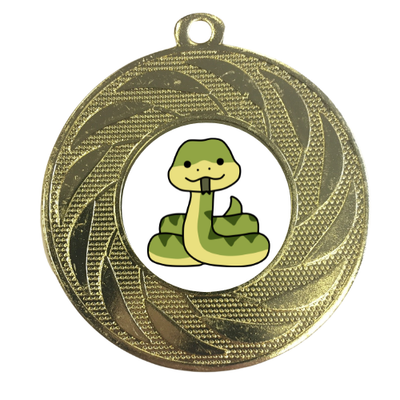 Cute Snake Medal Award Pet Animal Reptile Zoo Personalised Engraving Children's Party Prize 