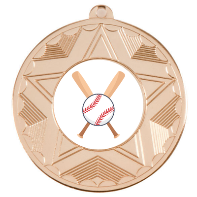 Baseball Bat & Ball Medal Award 50mm Free Engraving