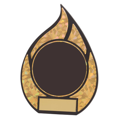 Inferno Black & Gold Plastic Plaque Custom Logo & Free Engraving