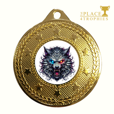 Werewolf Medal Award 50mm Halloween Fancy Dress Party Trick or Treat Spooky Prize Free Engraving