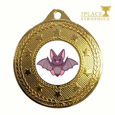 Bat Medal Award 50mm Nature Halloween Fancy Dress Party Trick or Treat Spooky Prize Free Engraving