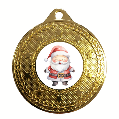 Christmas Medal Award Achievement Charity Event Gift Party Prize Santa Snowman Elf