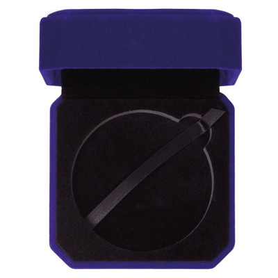 70mm Medal Presentation Box Aspire Blue Velvet 