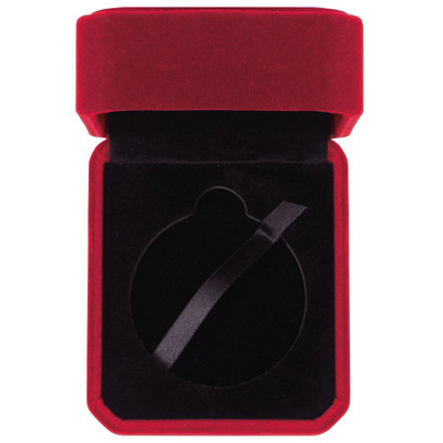 Red Velour Medal Presentation Box Aspire 50mm