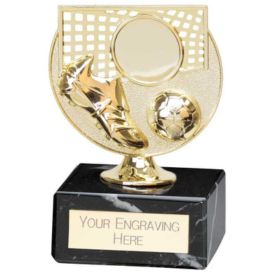 Clash Football Boot and Ball Trophy Custom Club Logo & Free Engraving at 1st Place 4 Trophies