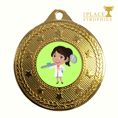 Female Dentist Hygienist Dental Nurse Medal Award Dentistry Conference Reunion Children's Award