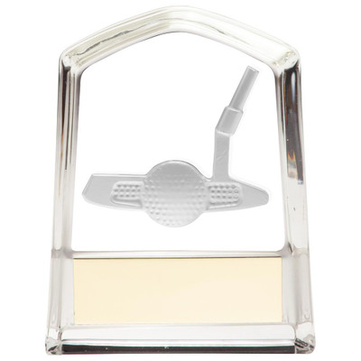Kingdom Golf Putter Award Glass Golfing Trophy With Personalised Engraving