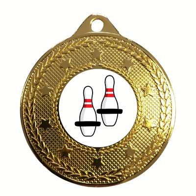 Rubber Band Duckpin Bowling Medal Award Personalised Engraving Competition Prize