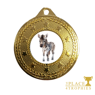 Baby Zebra Medal Award Personalised Zoo Party Prize Zoology 