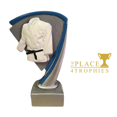 5.25" Blue Flash Gi Award Martial Arts Karate Kickboxing Judo 