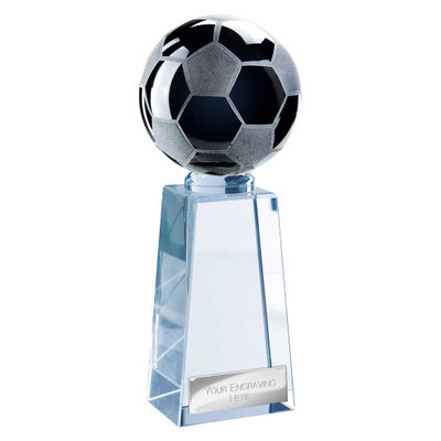 Cataclysm Football Glass Black & Clear Crystal Award Free Engraving