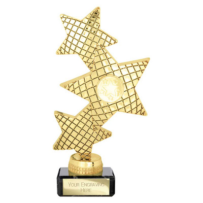 Gold Trinity Star Multisport Plastic Trophy 7.25" Award Free Engraving
